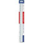 Staedtler 12" Triangular Engineer Scale - 12" Length 1" Width - 1/10 Graduations - Imperial, Metric Measuring System - Plastic - 1 Each - White