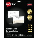 Avery&reg; 2" x 3.5" Business Cards, Sure Feed(TM), Laser, 250 (5371)