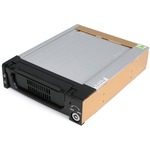 StarTech.com Black Aluminum 5.25in Rugged SATA Hard Drive Mobile Rack Drawer - 1 x Total Bay - 1 x 3.5inch Bay