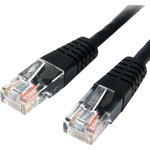 StarTech.com 6 ft Black Molded Cat5e UTP Patch Cable - Category 5e - 6 ft - 1 x RJ-45 Male - 1 x RJ-45 Male - Black