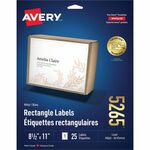 Avery&reg; Shipping Labels, TrueBlock(R) Technology, Permanent Adhesive, 8-1/2" x 11" , 25 Labels (5265)