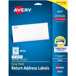 Avery&reg; Easy Peel(R) Return Address Labels, Sure Feed(TM) Technology, Permanent Adhesive, 1/2"" x 1-3/4"" , 2,000 Labels (8167)