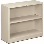 HON Brigade Steel Bookcase | 2 Shelves | 34-1/2""W | Light Gray Finish