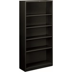 HON Brigade Steel Bookcase | 5 Shelves | 34-1/2""W | Black Finish