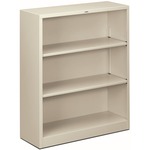 HON Brigade Steel Bookcase | 3 Shelves | 34-1/2""W | Light Gray Finish