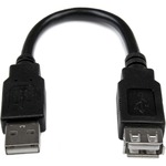 StarTech.com 6in USB 2.0 Extension Adapter Cable A to A - M/F - Type A Male USB - Type A Female USB