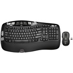 Logitech MK550 Wireless Wave Keyboard and Mouse Combo, Ergonomic Wave Design, Black