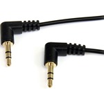 StarTech.com 1 ft Slim 3.5mm Right Angle Stereo Audio Cable - M/M - Mini-phone Male Stereo Audio