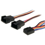 StarTech.com 12in 4 Pin Fan Power Splitter Cable - F/M - 0.31m - Molex - Molex