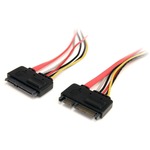 StarTech.com 12in 22 Pin SATA Power and Data Extension Cable - SATA for Hard Drive - 12.01 - 1 Pack - 1 x Male SATA