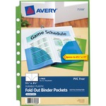 Avery&reg; Small Binder Pockets, Fold-Out, 5 1/2 x 9 1/4, Assorted, Pack of 3 (75308)
