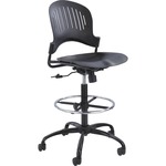 Safco Zippi Plastic Extended-Height Chair - Black