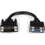 StarTech.com 8in DVI to VGA Cable Adapter - DVI-I Male to VGA Female - 1 x DVI-I Male Video - Black