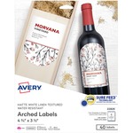 Avery&reg; Water-Resistant Arched Labels, Print to the Edge, Textured Matte, 3-1/2"" x 4-3/4"" , 40 Labels (22826)