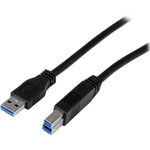 StarTech.com 2m 6 ft Certified SuperSpeed USB 3.0 A to B Cable - M/M - 1 x Type A Male USB - 1 x Type B Male USB - Black