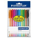 Staedtler 10 Colour Set Ballpoint Stick Pens
