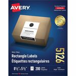 Avery&reg; Internet Shipping Labels, TrueBlock(R) Technology, Permanent Adhesive, 5-1/2" x 8-1/2" , 200 Labels (5126)