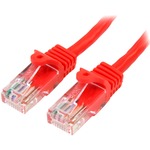 StarTech.com 2 m Red Cat5e Snagless RJ45 UTP Patch Cable - 2m Patch Cord - 1 x RJ-45 Male Network