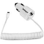 StarTech.com White Dual Port Car Charger with Micro USB Cable and USB 2.0 Port