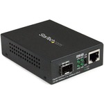 StarTech.com Gigabit Ethernet Fiber Media Converter with Open SFP Slot - Supports 10/100/1000 Networks - 1 Ports - 1 x Network RJ-45 - Optical Fiber, Twisted Pai