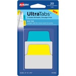 Avery&reg; Big Ultra Tabs(R), 2 x 1.75, 2-Side Writable, Yellow/Blue, 20 Repositionable Tabs (74765)