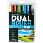 Tombow Dual Brush Art Pen 10-piece Set - Landscape Colours