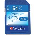 Verbatim 64GB Premium SDXC Memory Card, UHS-I V10 U1 Class 10