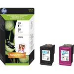 HP 301 Ink Cartridge - Black, Cyan, Magenta, Yellow - Inkjet - High Yield - 190 Page Black, 165 Page Tri-colour - 2 / Pack