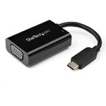 StarTech.com USB-C to VGA Adapter - 60 W USB Power Delivery - USB Type C Adapter for USB-C devices such as your 2018 iPad Pro - Black - 1080p - Thunderbolt 3 Compati