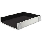Artistic Architect Line Letter Tray 8.5"" x 11"" , White/Silver Metal