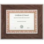 nudell 8.5"" x 11"" Executive Series Document/Photo Frame, Mahogany/Silver Outer Border