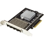 StarTech.com Quad Port 10G SFPplus Network Card - Intel XL710 Open SFPplus Converged Adapter - PCIe 10 Gigabit Fiber Optic Server NIC