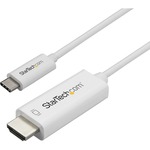StarTech.com 1m / 3 ft USB C to HDMI Cable - Computer Monitor Cable - 4K at 60Hz - White - Eliminate clutter by connecting your USB Type-C computer directly to an HD