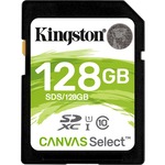 Kingston Canvas Select 128 GB SDXC - Class 10/UHS-I U1 - 80 MB/s Read - 10 MB/s Write