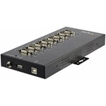 StarTech.com USB to RS232/RS485/RS422 8 Port Serial Hub Adapter - Industrial Metal USB 2.0 to DB9 Serial Converter - Din Rail Mountable - Industrial 8 port serial hu