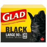 Glad Black 90L Large Bags