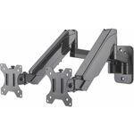 Manhattan TV Andamp; Monitor Mount, Wall, Full Motion Gas Spring, 2 screens, Screen Sizes: 17-32inch, Black