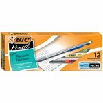 BIC Extra-Precision Mechanical Pencil, HB Lead, Metallic Barrel, Fine Point (0.5 mm), Black, 12-Count