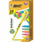 BIC Brite Liner Highlighters, Chisel Tip, 24-Count Pack of Highlighters Assorted colours, Ideal Highlighter Set for Organizing and colouring