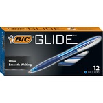 BIC Glide Blue Retractable Ballpoint Pens, Medium Point (1.0 mm), 12-Count Pack, Ultra Smooth Writing Blue Pens