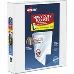 Avery&reg; Heavy-Duty View 3 Ring Binder, 2" One Touch Slant Rings, Holds 8.5" x 11" Paper, White (79792)
