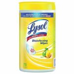 Lysol Disinfectant Wipe - For Surface, Wood - Wipe - Citrus Scent - 75 / Pack - Disinfectant, Pre-moistened, Disposable, Kill Germs