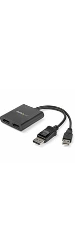 StarTech.com MST Hub - DisplayPort to 2x DisplayPort - Multi Stream Transport Hub - DP 1.2 to DP - DisplayPort - USB