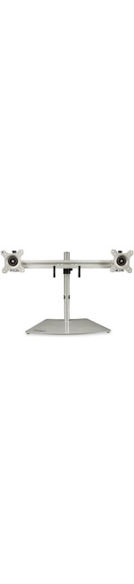 StarTech.com Dual-Monitor Stand - Horizontal - For up to 24And#34; VESA Mount Monitors - Silver - Adjustable Computer Monitor Stand for Desk - Steel Andamp; Aluminum - Up to 61