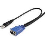 StarTech.com 15 ft 2-in-1 Ultra Thin USB KVM Cable - Black