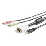 StarTech.com 6 ft 4-in-1 USB DVI KVM Cable with Audio and Microphone - 1 x Male