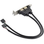 StarTech.com 2 Port USB A Female Low Profile Slot Plate Adapter - 2 x Type A Female USB - 2 x Female SATA