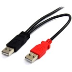 StarTech.com 6ft USB Y Cable for External Hard Drive - Type B Male USB - Type A Male USB - 1.83m - Black