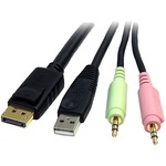 StarTech.com 6ft 4-in-1 USB DisplayPort KVM Switch Cable w/ Audio Andamp; Microphone