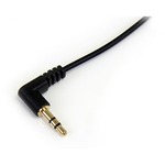 StarTech.com 1 ft Slim 3.5mm to Right Angle Stereo Audio Cable - M/M - 1 x Mini-phone Male Stereo Audio